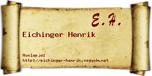 Eichinger Henrik névjegykártya